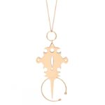 Collier Ginette NY Jumbo Tanger On Chain Or Rose