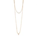 Collier Ginette NY Mini Tube & Diamond Sautoir Or Rose