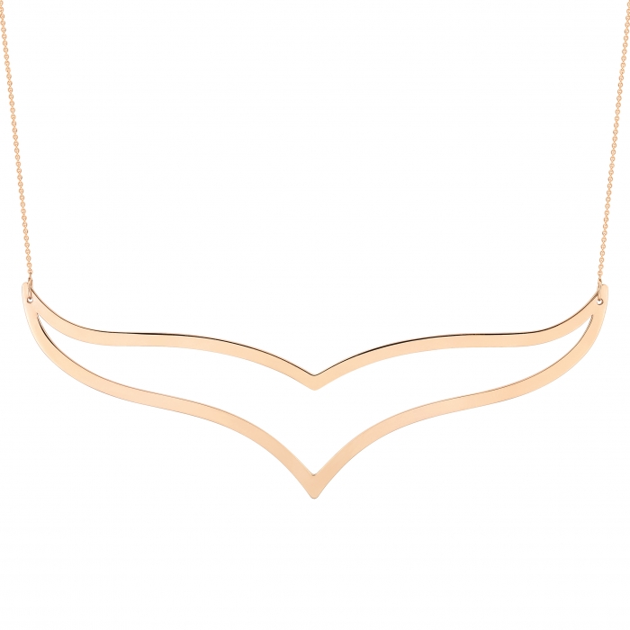 Collier Ginette NY Jumbo Wise Necklace Or Rose