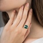 Bague Morganne Bello Aurore Agate Verte Et Diamants Or Jaune