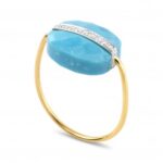 Bague Morganne Bello Aurore Turquoise Et Diamants Or Jaune