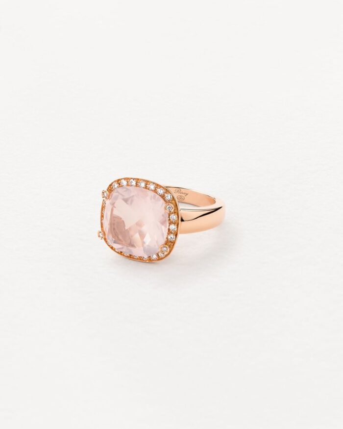 Bague Poiray Filles Antik Quartz Rose Or Rose