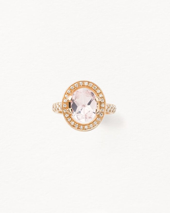 Bague Poiray Ma Préférence Diamants Morganite Or Jaune