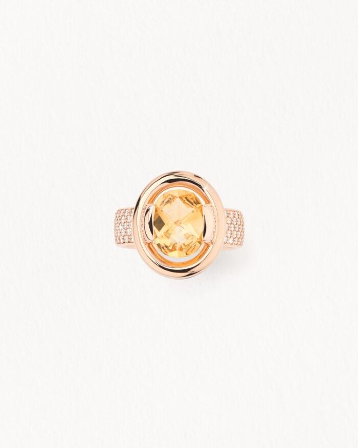 Bague Poiray Ma Préférence Diamants Citrine Or Rose