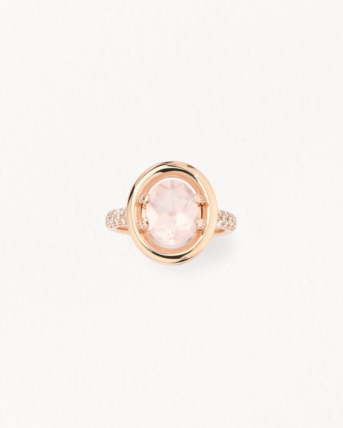 Bague Poiray Ma Préférence Diamants Quartz Rose Or Rose