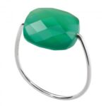 Ring Morganne Bello Friandise  Cushion Agate Green White gold