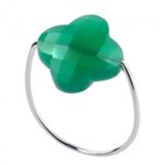 Bague Morganne Bello Friandise Trèfle Agate Verte Or Blanc