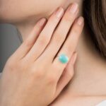 Bague Morganne Bello Friandise Coussin Amazonite Or Blanc