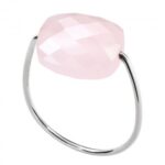 Bague Morganne Bello Friandise Coussin Quartz Rose Poudre Or Blanc