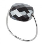 Bague Morganne Bello Friandise Coussin Hematite Or Blanc