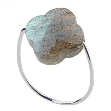 Ring Morganne Bello Friandise  Clover Labradorite White gold