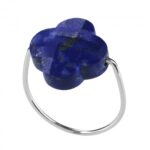 Bague Morganne Bello Friandise Trèfle Lapis Lazuli Or Blanc