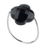 Bague Morganne Bello Friandise Trèfle Onyx Or Blanc