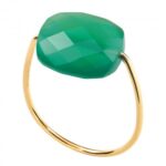 Bague Morganne Bello Friandise Coussin Agate Verte Or Jaune