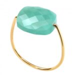 Bague Morganne Bello Friandise Coussin Amazonite Or Jaune