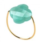 Bague Morganne Bello Friandise Trèfle Amazonite Or Jaune