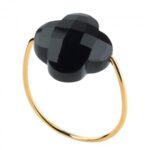 Ring Morganne Bello Friandise  Clover Onyx Black Yellow Gold