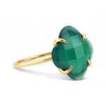 Bague Morganne Bello Victoria Agate Verte Or Jaune