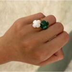 Bague Morganne Bello Victoria Agate Verte Or Jaune