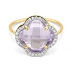 Bague Morganne Bello Victoria Diamants Amethyste Rose + Diamants Or Jaune