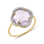 Bague Morganne Bello Victoria Diamants Amethyste Rose + Diamants Or Jaune