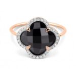 Bague Morganne Bello Victoria Diamants Onyx + Diamants Or Rose