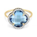 Bague Morganne Bello Victoria Diamants Topaze (Swiss Blue) + Diamants Or Jaune