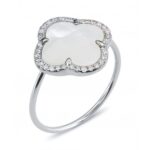 Bague Morganne Bello Victoria Diamants Nacre Blanche + Diamants Or Blanc