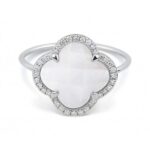 Bague Morganne Bello Victoria Diamants Nacre Blanche + Diamants Or Blanc