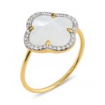 Bague Morganne Bello Victoria Diamants Nacre Blanche + Diamants Or Jaune