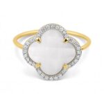 Bague Morganne Bello Victoria Diamants Nacre Blanche + Diamants Or Jaune