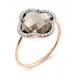 Bague Morganne Bello Victoria Diamants Quartz Fumé + Diamants Or Rose