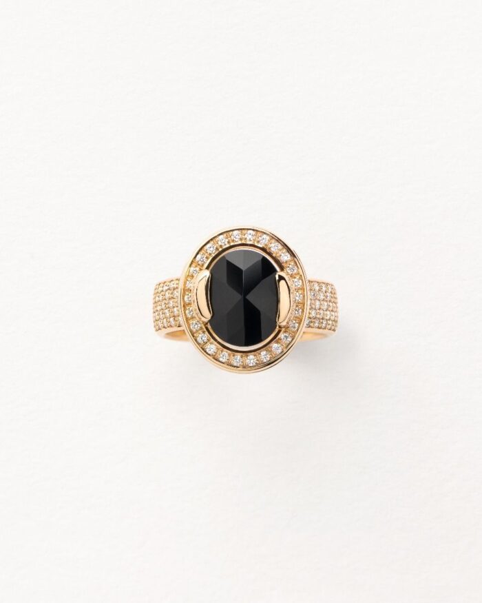 Bague Poiray Ma Préférence Diamants Onyx Or Jaune