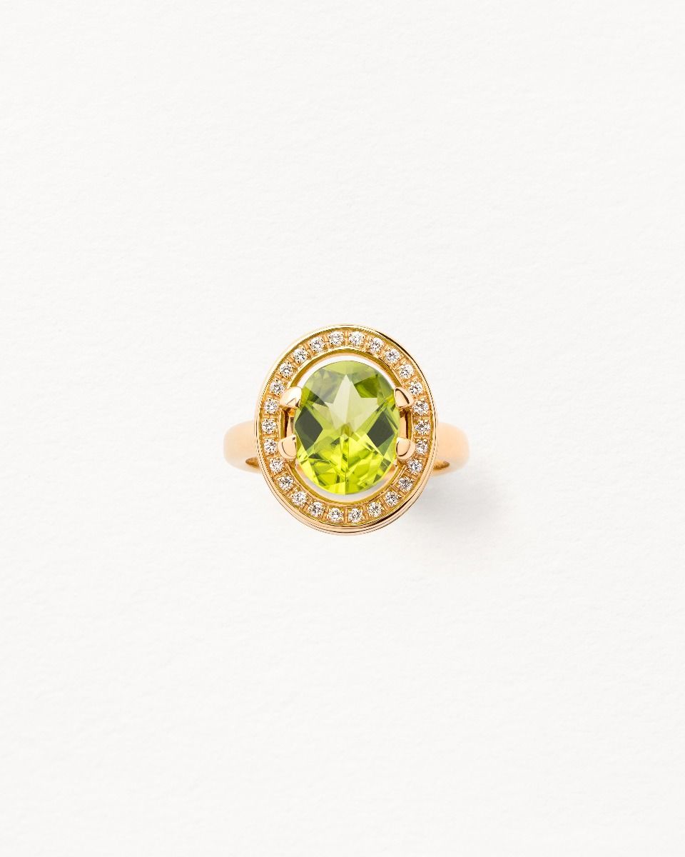 Bague Poiray Ma Préférence Diamants Péridot Or Jaune