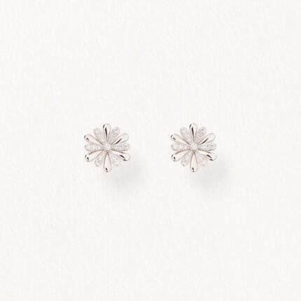 Boucles d'Oreilles Poiray Flower Diamants Or Blanc