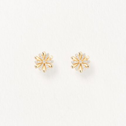 Boucles d'Oreilles Poiray Flower Diamants Or Jaune