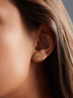 Boucles d'Oreilles Poiray Flower Diamants Or Jaune