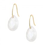 Boucles D'oreilles Morganne Bello Friandise Agate Blanche Or Jaune