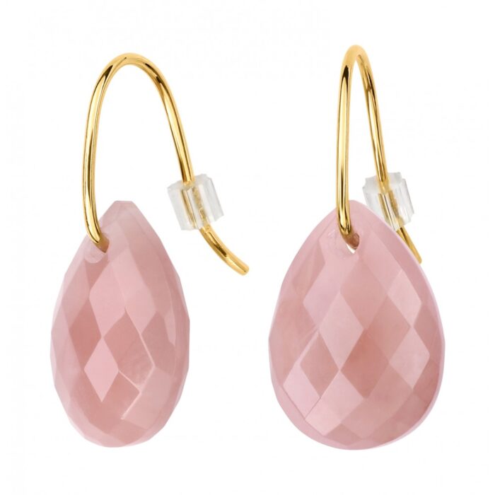 Boucles D'oreilles Morganne Bello Friandise Quartz Guava Or Jaune