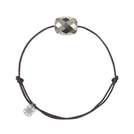 Bracelet Morganne Bello Friandise Cordon Chocolat Coussin Pyrite