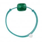 Bracelet Morganne Bello Friandise Cordon Mer Du Sud Cushion Oversize Green Agate