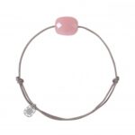 Bracelet Morganne Bello Friandise Cordon Taupe Coussin Quartz Guava