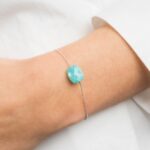 Bracelet Morganne Bello Friandise Coussin Amazonite Or Blanc