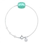 Bracelet Morganne Bello Friandise Coussin Amazonite Or Blanc