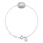 Bracelet Morganne Bello Friandise Coussin Pierre De Lune Grise Or Blanc