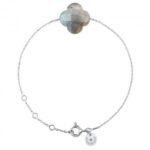 Bracelet Morganne Bello Friandise Trèfle Labradorite Or Blanc