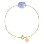 Bracelet Morganne Bello Friandise Coussin Agate Bleue Dentelle Or Jaune