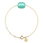 Bracelet Morganne Bello Friandise Coussin Amazonite Or Jaune