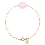 Bracelet Morganne Bello Friandise Coussin Quartz Rose Poudre Or Jaune