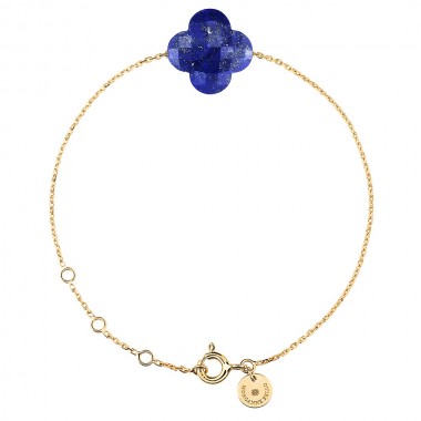 Morganne Bello Friandise Clover Bracelet  Lapis Lazuli Yellow Gold